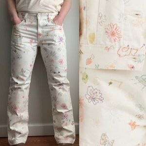 Levi’s Space Doodle Ivory Floral Jeans 30x30